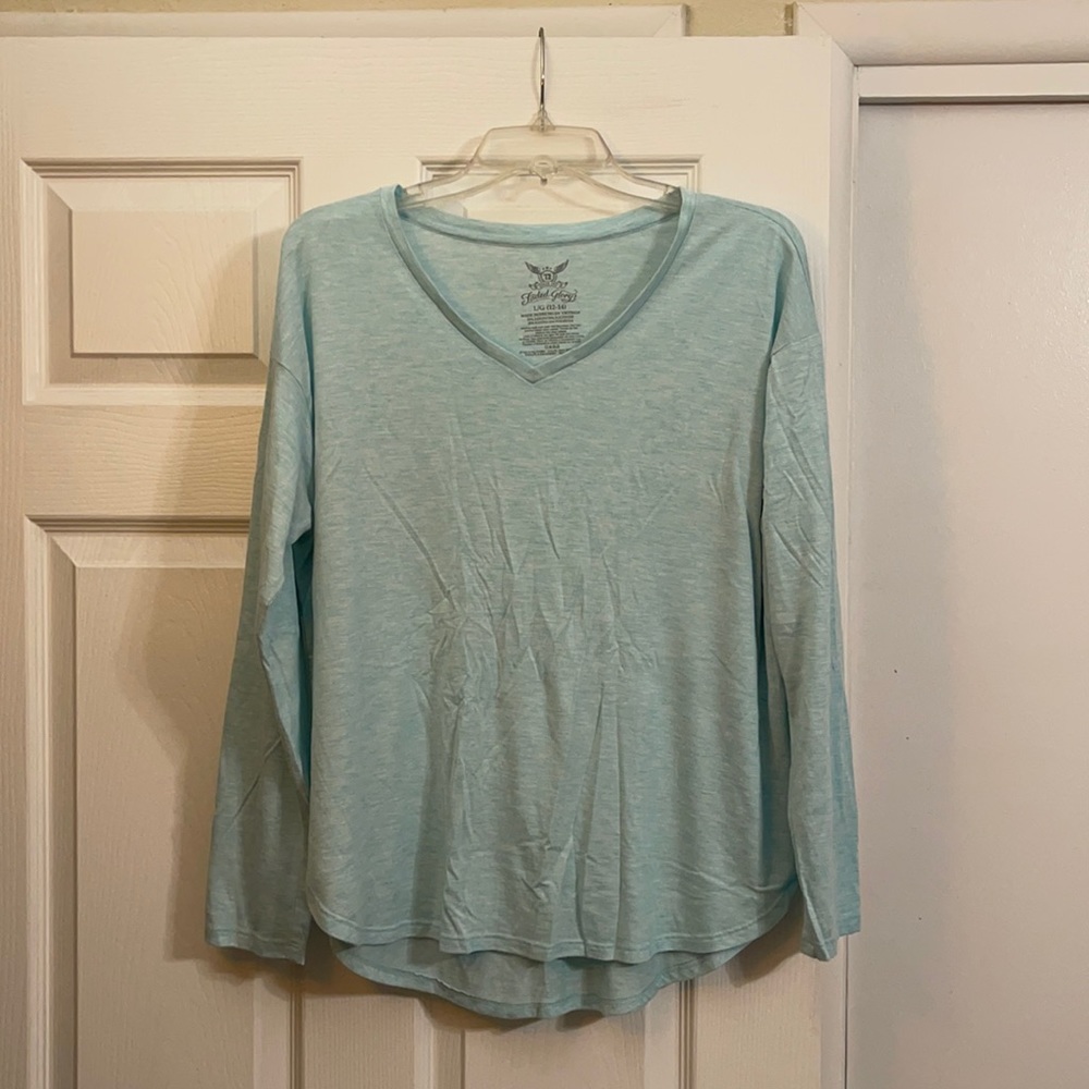 Long Sleeve Side Split Tunic Mint Zest Heather